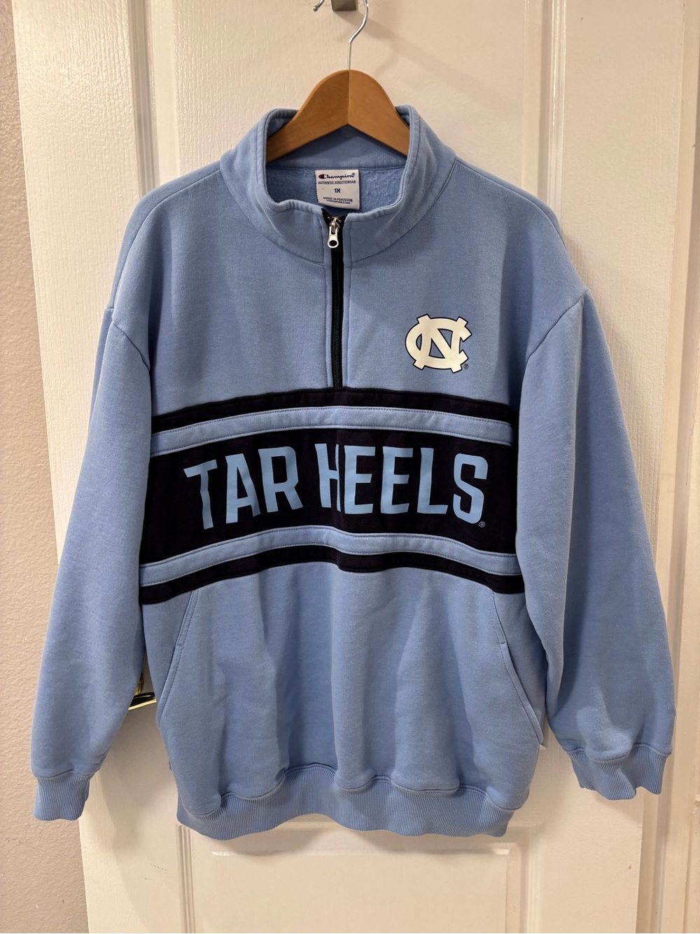Champion Light Blue & Navy Carolina Tar Heels 1/4 Zip Pullover